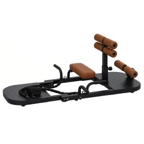 Soozier Foldable Sissy Squat Machine, Hip Thrust Machine with Push Up Stand, Multipurpose Glute Workout Equipment, Black