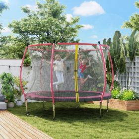 Outdoor Trampoline with Net Enclosure (Option: Pink-1600x460x170 mm)