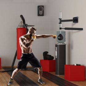Lightweight Fast-Reflexes Speed Bag Boxing Punching Bag Wall Mount Height Adjustable (Option: Black-740x240x250 mm)